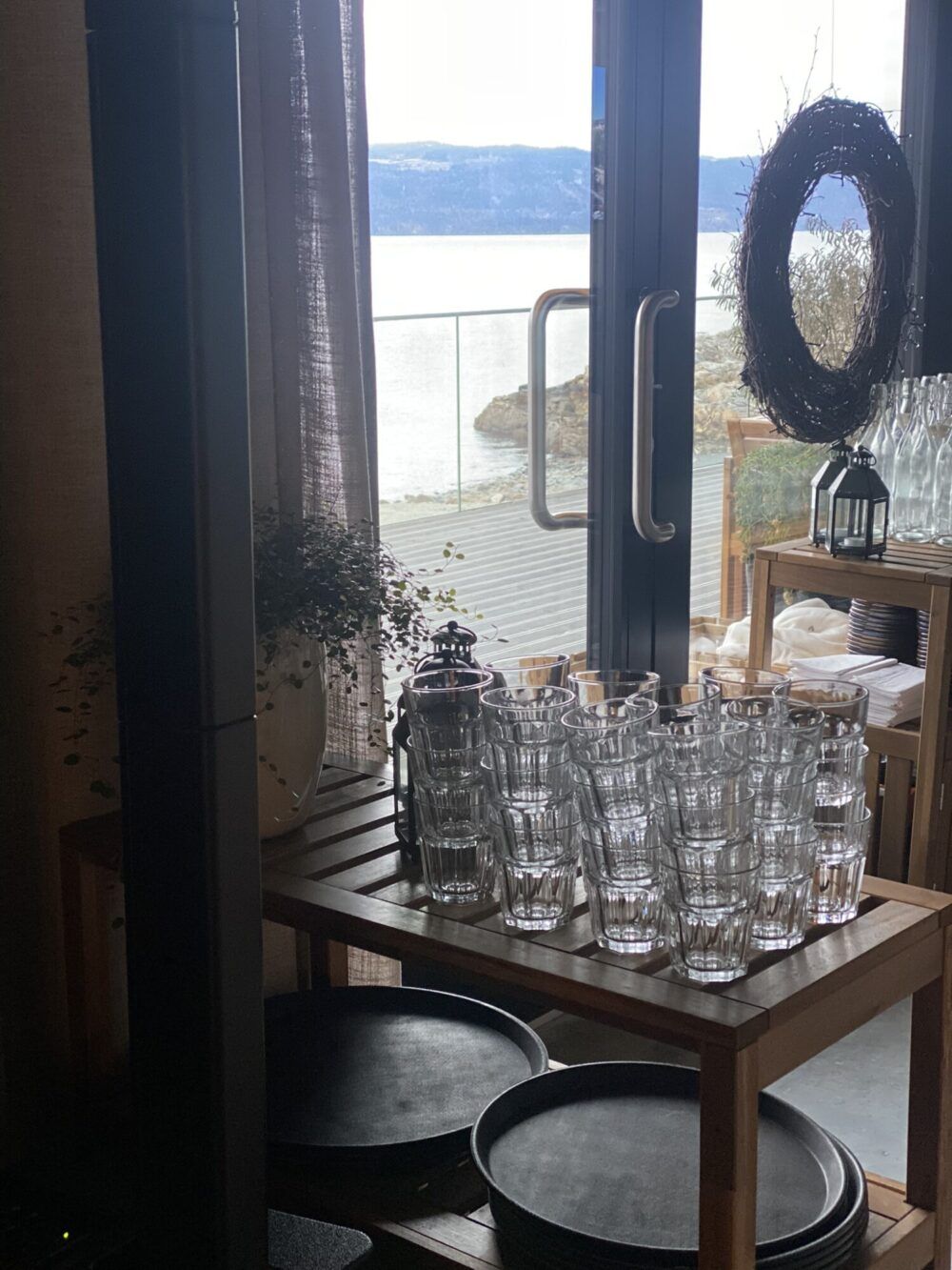 Nydelig utsikt fra restauranten på Frosta Brygge